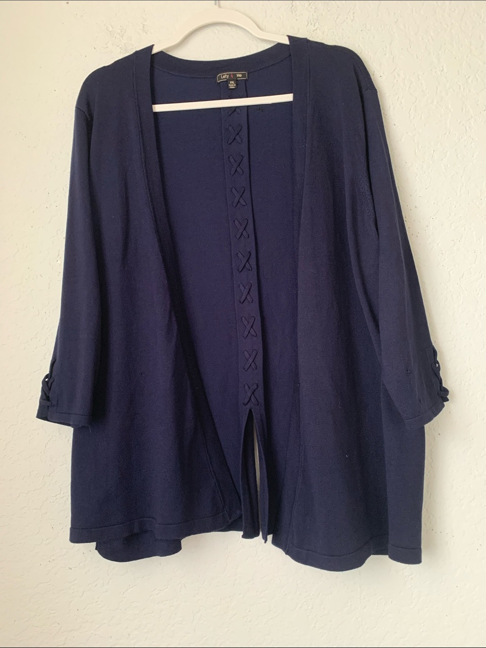 Lety & Me Navy Open-Front Women’s Sweater Cardigan Size XXL